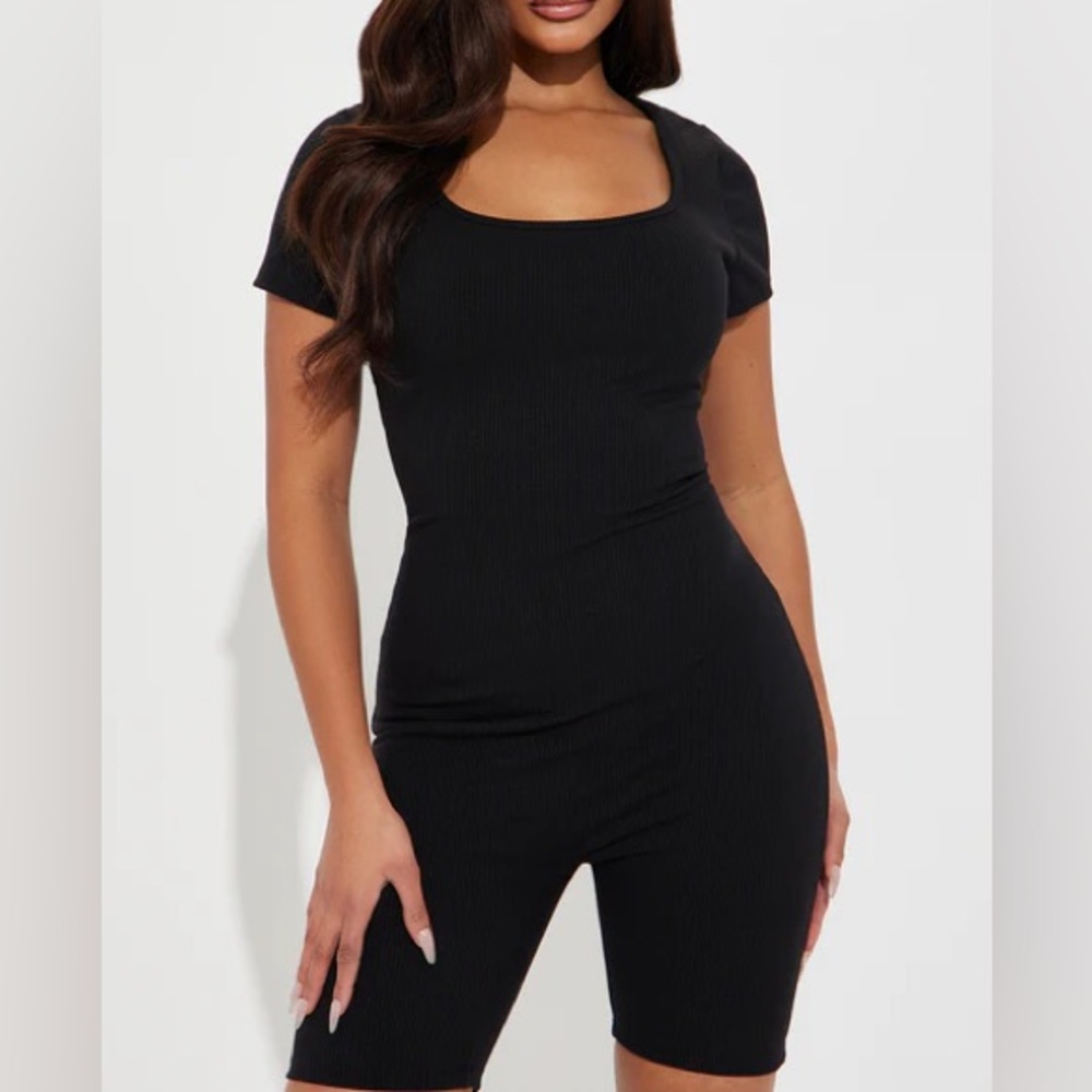 Black Biker Romper